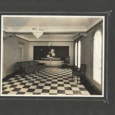 44: Unidentified interior: reception room at Whitecotton Hotel?