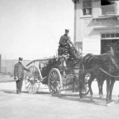 Fire Dept horse drawn hose truck