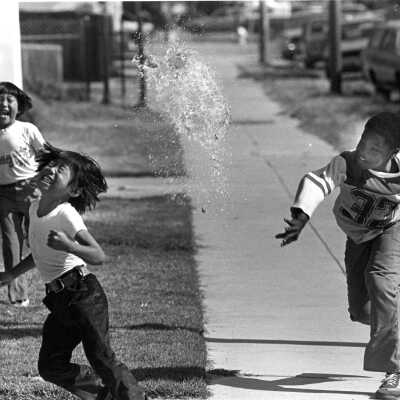 Three children playing