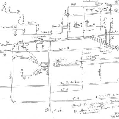 Street Railway Lines in Berkeley, circa 1930