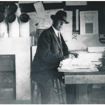 Walter Mork in his sheet metal shop