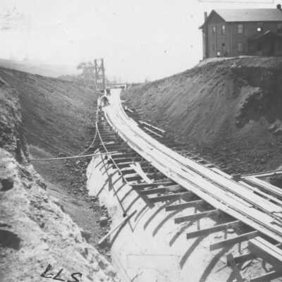 Northbrae Tunnel under construction looking north