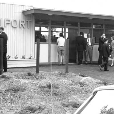 Heliport, people waiting