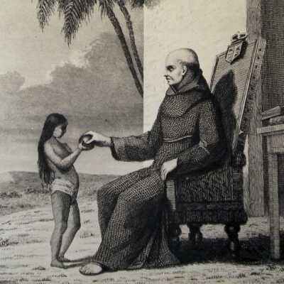 Rev Father Narcisco Duran with Indian child