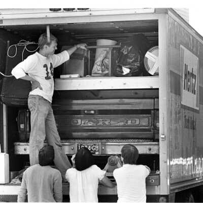 Moving day, a truck in a truck