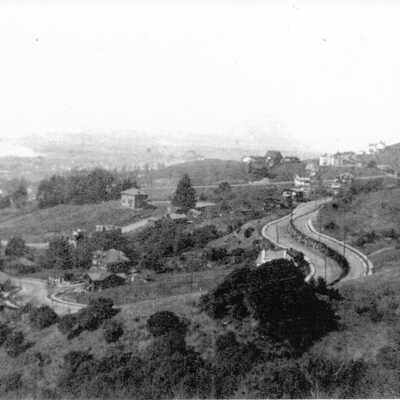 Euclid Avenue, looking northwest from hill above the street