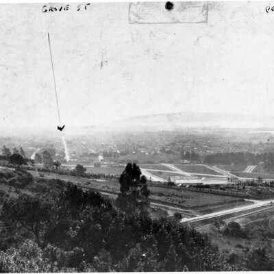 Landscape view of Northbrae, with Berkeley in background.