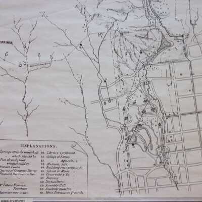 Map of Strawberry Valley and Vicinity water supply for the University of California, 1875