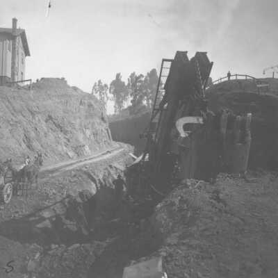Northbrae Tunnel under construction looking north