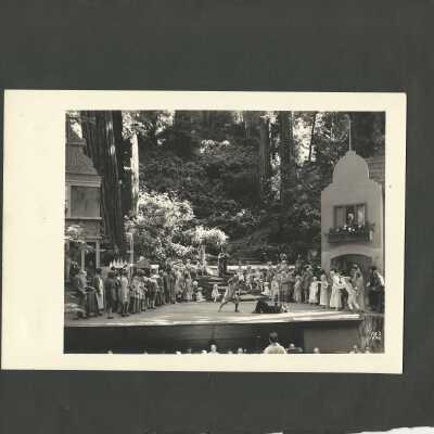 60: Untitled photos of outdoor play, Bohemian Grove, 1938. Gabriel Moulin, photog. [?] 
