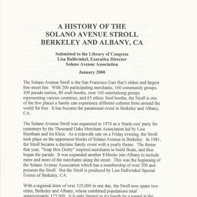 A history of the Solano avenue Stroll