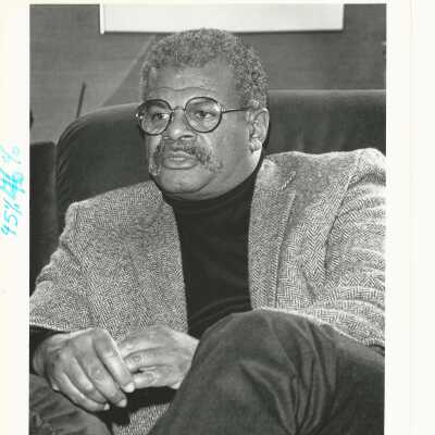 Photograph by Don Melandry. During Berkeley Voice interview for 10/20/1987.: 2011.060.336h