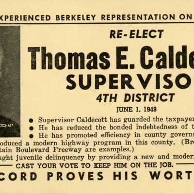 Re-Elect Thomas E. Caldecott, Supervisor 4th District