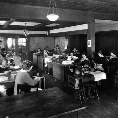 Willard School, sewing class
