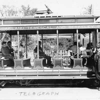 Streetcar, Telegraph, site of Sather Gate