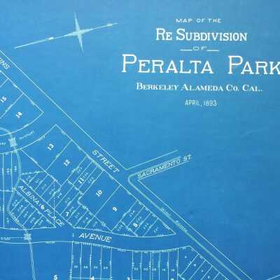 Map of the resubdivion of Peralta Park, Berkeley, Alameda Co. Cal.