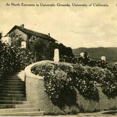 At North Entrance to University Grounds, University of California.