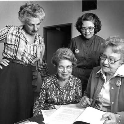 Gilda Feller and League of Women Voters group
