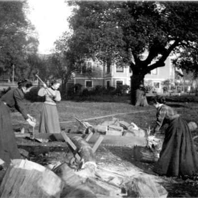 Women Chopping Wood