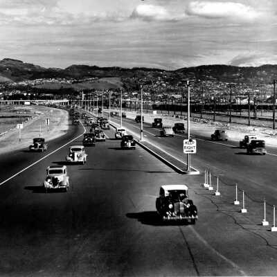 West bound approach to San Francisco Oakland Bay Bridge toll plaza