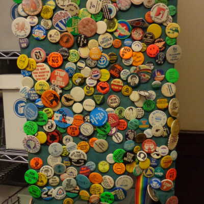 Judy Nakadegawa collection of political and other buttons