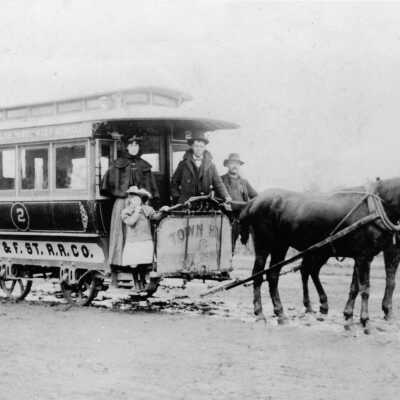 Town Hall & West Berkeley horse drawn streetcar