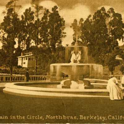 Fountain in the Circle, Northbrae, Berkeley, California: Origformat: Postcard