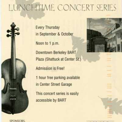 Downtown Berkeley Association Fall for the Arts Lunchtime Concert Series [2000]