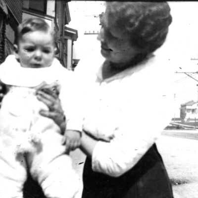 Baby Taylor with grandmother, Mrs. Brown