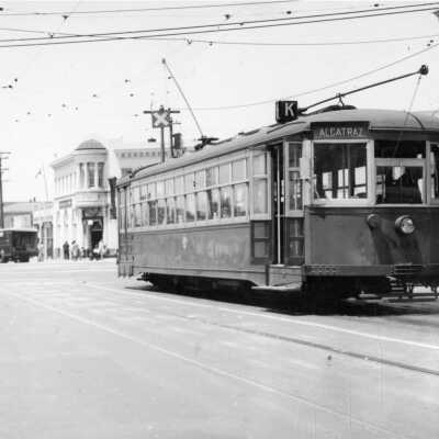 Streetcar on Alcatraz Street just above Adeline.