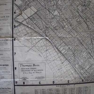 Map of Berkeley, Albany, and North Oakland showing street numbers, 1925