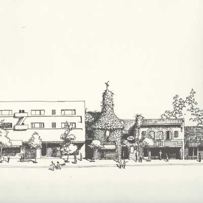 East side Shattuck between Kittredge and Bancroft, with Tupper and Reid in center.