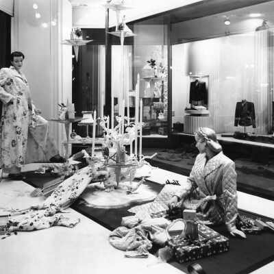 Hink's Department Store window display