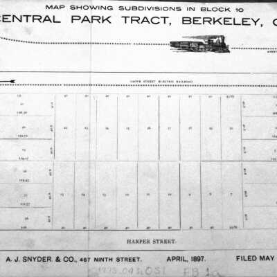 Subdivision of block 10 of Central Park Tract, Berkeley, Cal., 1897