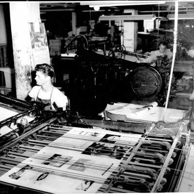 Print shop interior