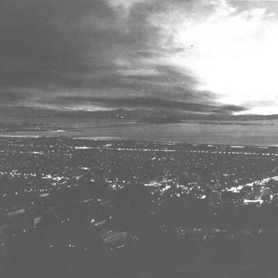 Panorama, night, looking west