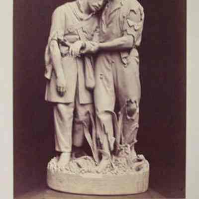 Photographs of Sculpture by John Rogers-The Wounded Scout-A Friend in the Swamp