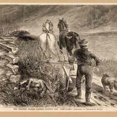 The Western Prairie Farmer Running the "Fire Guard."