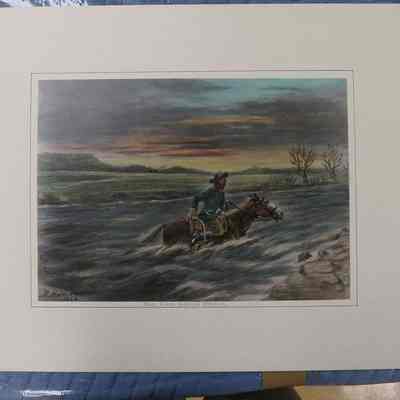 Pony Rider Fording Stream
