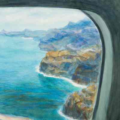 Airplane View - Approach to Kauai (for landing at Lehue Airport)
