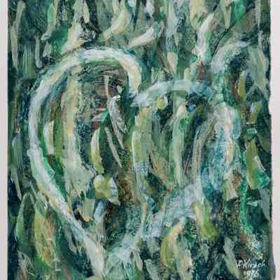 Sketch of Heart in Greens