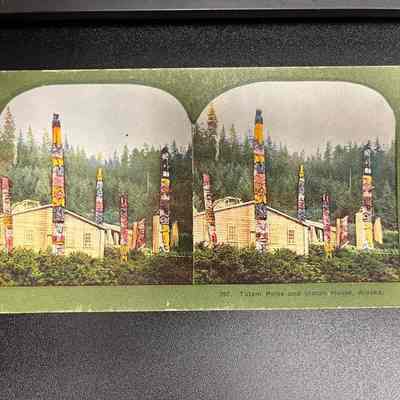 297. Totem Poles and Indian House, Alaska.