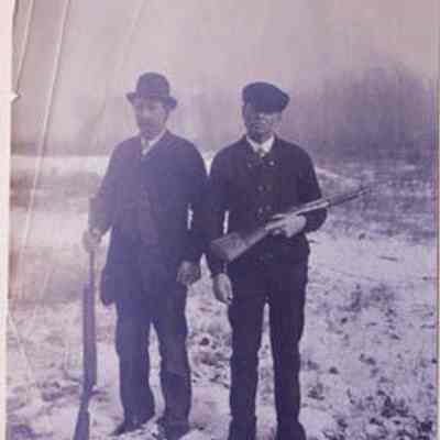 Two Men with Shot Guns, 1 with Derby