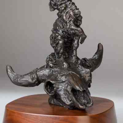 Coyote on a Buffalo Skull