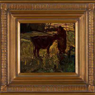 A Woman Feeding a Cow