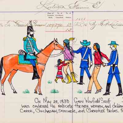 On May 23, 1838 Gen Winfield Scott was ordered to relocate the men, women, and children of Choctaw, Creek, Chickasaw, Seminole, and Cherokee tribes. 5-Civilized Tribes
