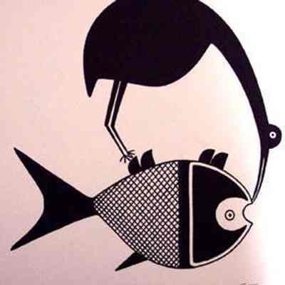 Mimbres Design-Fish and Crane Conversing
