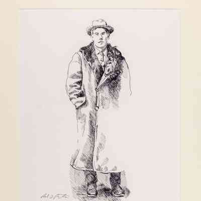 Portrait of Paul E. Young Made to Illustrate Young's Memoir "Back Trail of an Old Cowboy" (University of Nebraska Press) But Not Used