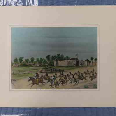 Pony Rider Arriving at Fort Sutter - Calif