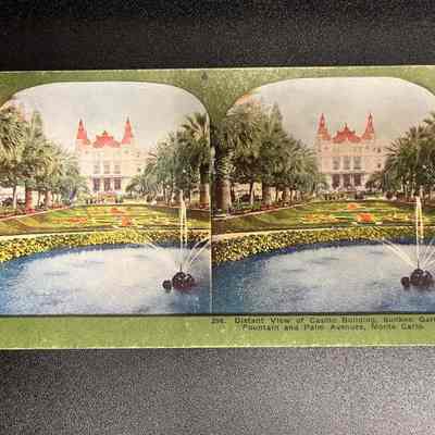 296. Distant View of Casino Building, Sunken Garden, Fountain and Palm Avenues, Monte Carlo.
